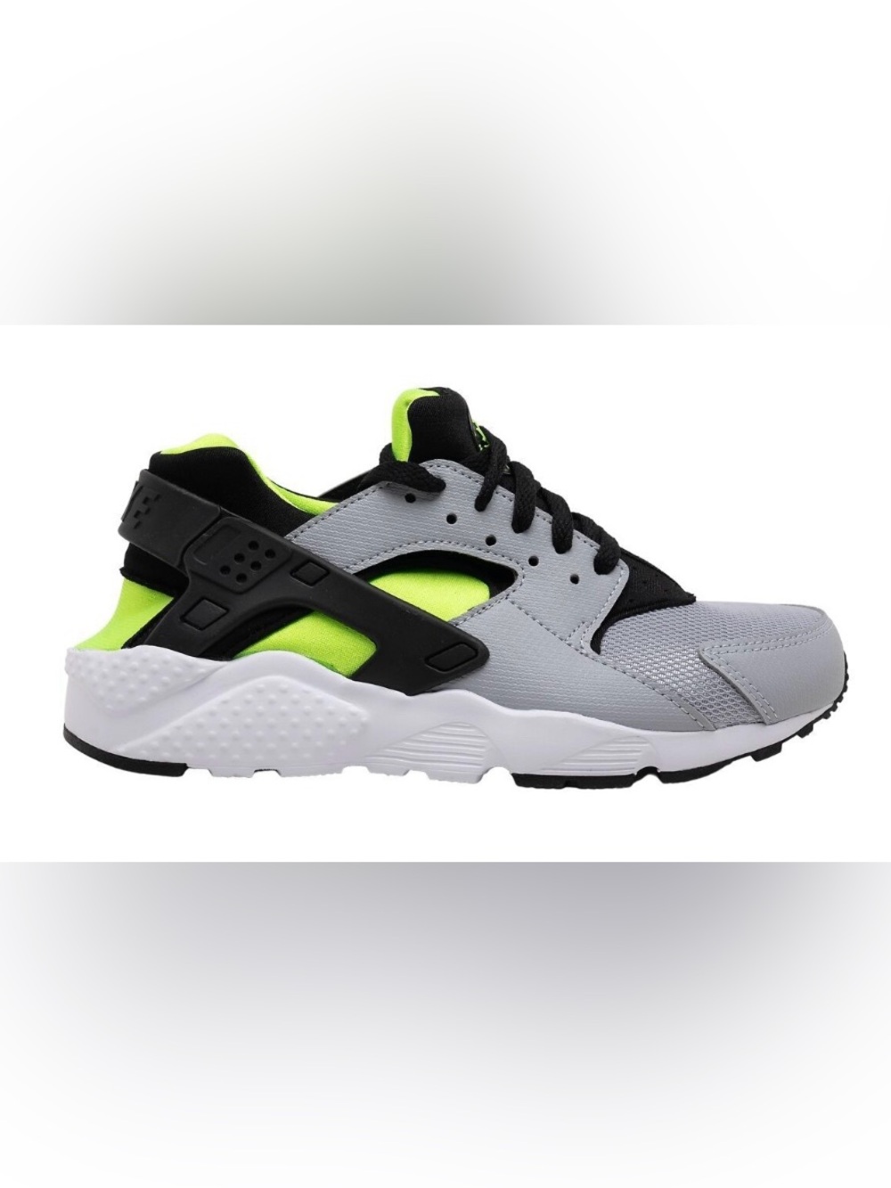 Boys NIKE Huarache Run Low Gray Black Sneakers Shoes